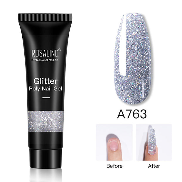 Glitter Poly Nail Gel Extension 15ml Gel Polish All For Manicure Poly Builder Gel Semi Permanent Soak Off Nail Art